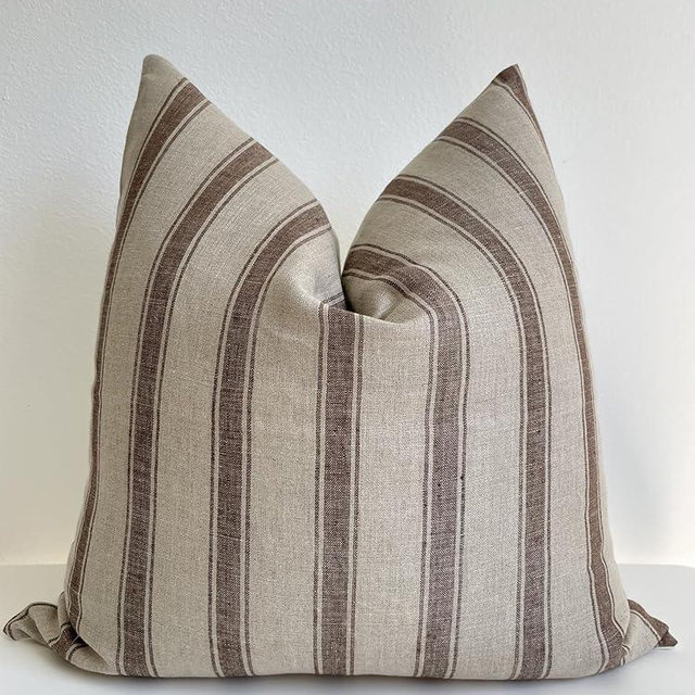 CANYON THEORY STUDIO Handwoven Hand Block Print Pure Linen 22x22 Inch Throw Pillow Cover: Handmade Vintage Cushion Cover (Spencer)