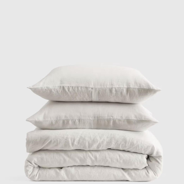 European Linen Duvet Cover Set - King/Cal King (Color Sand)