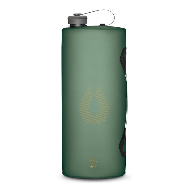 HydraPak Seeker - Collapsible Camping Water Storage (4L) - BPA & PVC Free, Hydration Reservoir Bag, Leak Proof - Sage Green