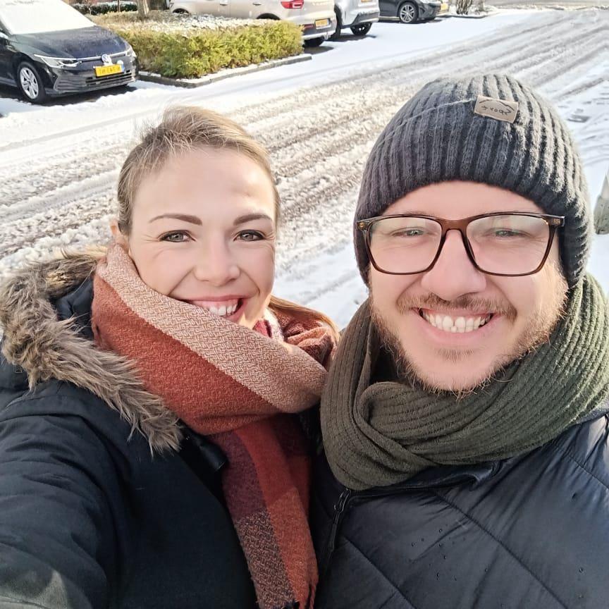 Seeing snow for the first time with the love of my life.