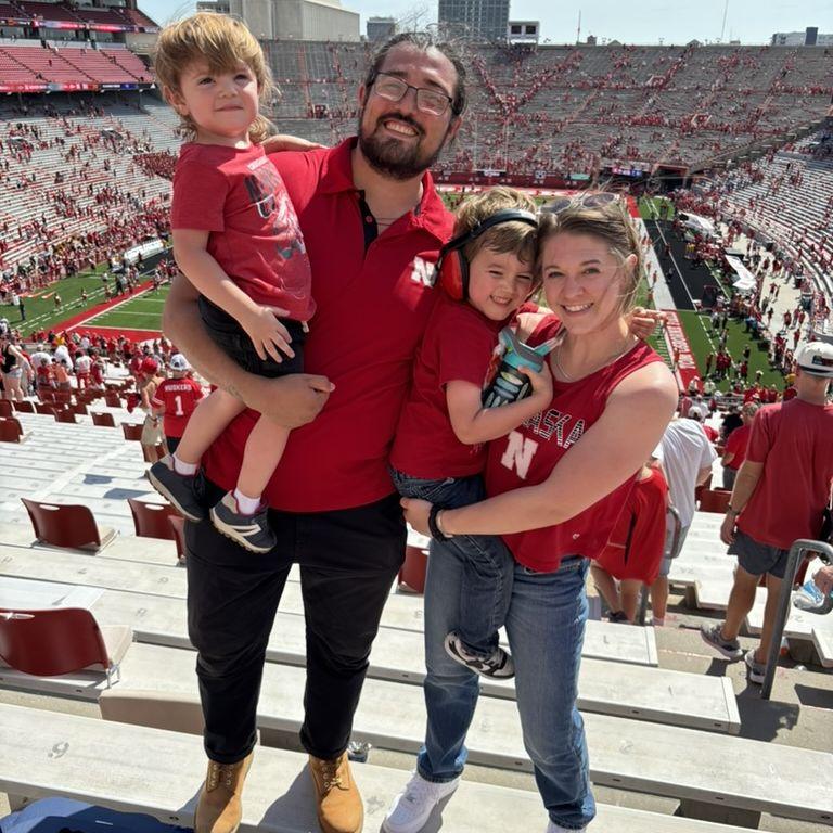 First Huskers game for the boys and Lilli. Go Big Red!