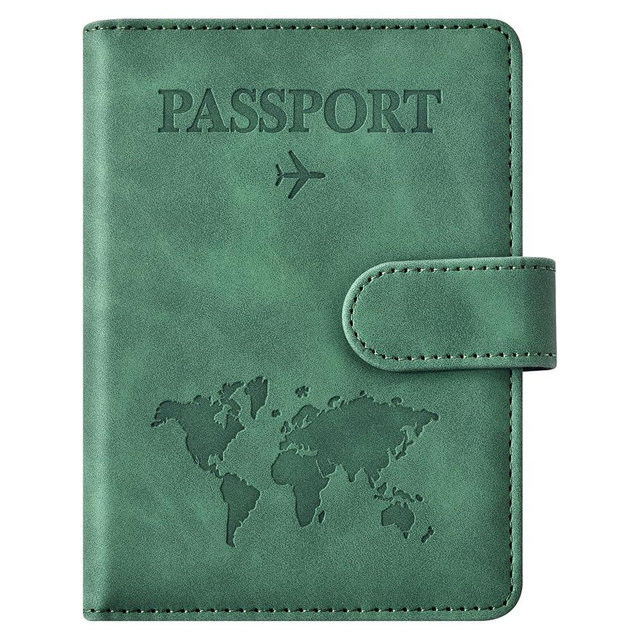 Eoehro Passport Holder for Travel Essentials, Passport Wallet Cover Case for Travel Must Haves Accessories,Passport Book Holders for Women and Men(dark green)