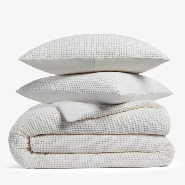 Organic Waffle Duvet Cover Set