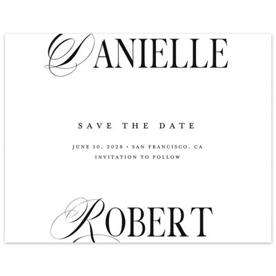 White Modern Wedding Digital Save the Date - Nevis Landscape