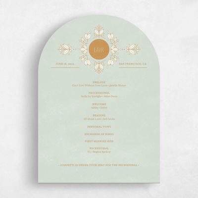 Green Arch Wedding Program - Montavilla