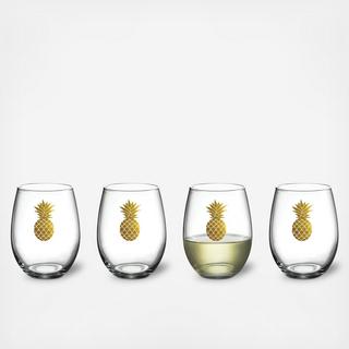 Aloha Stemless Wine Glass, Set of 4