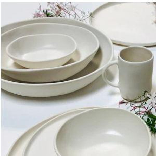 Round Serving Bowls - 14in Matte White