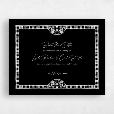 Black Wedding Save the Date - Blevio Landscape