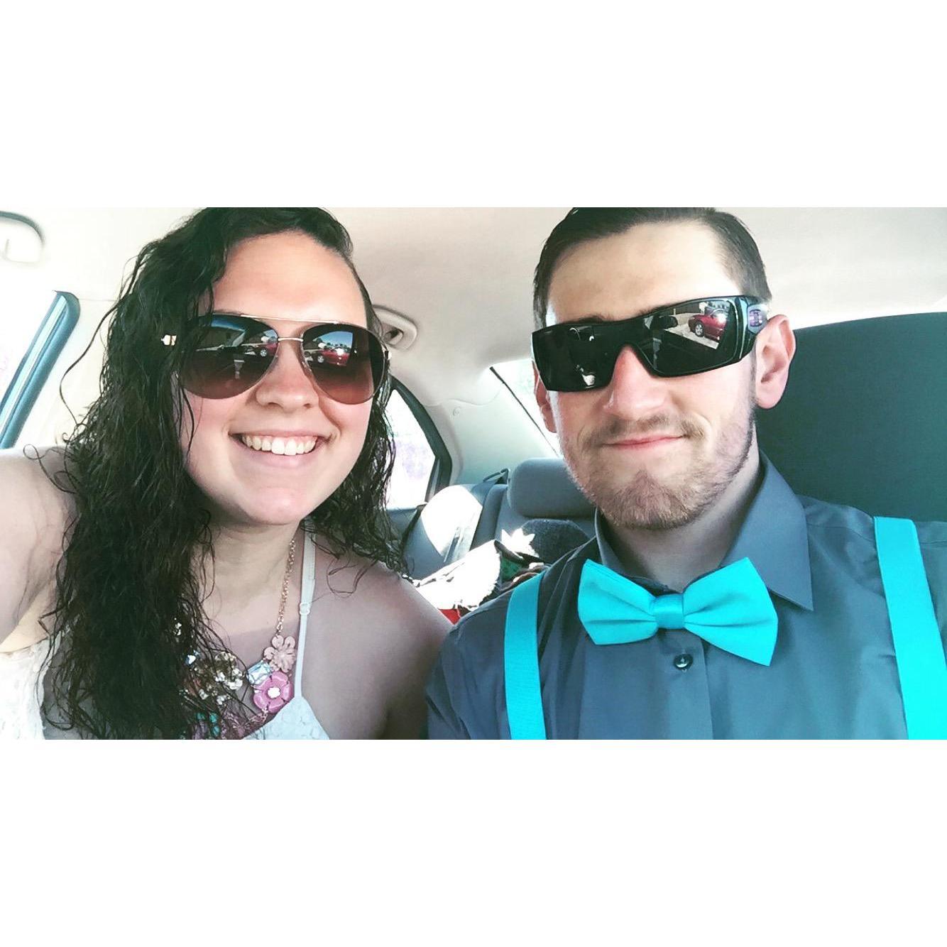 Aury got Jake to wear a bow tie to a wedding..score!