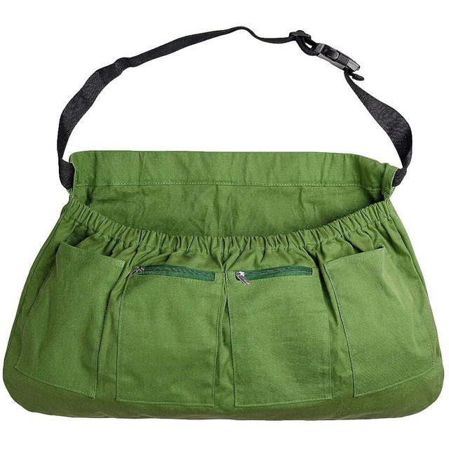 codree Harvest Apron for Garden Vegetable-Adjustable Harvest Picking Apron with 4 Pockets for Gardeners Pick Fruit Weeding