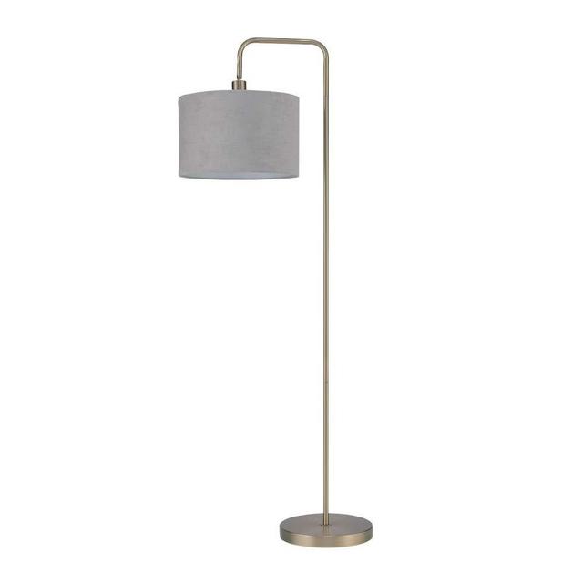 Globe Electric 67398 Barden Floor Lamp, with Shade, Brass with Light Grey