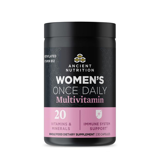 Ancient Nutrition Multivitamin for Women, Women's Once Daily Supplement, Methlyated Vitamin B, C, K2, Magnesium, Folate & Iron, Supports Bone Health, 30 Count