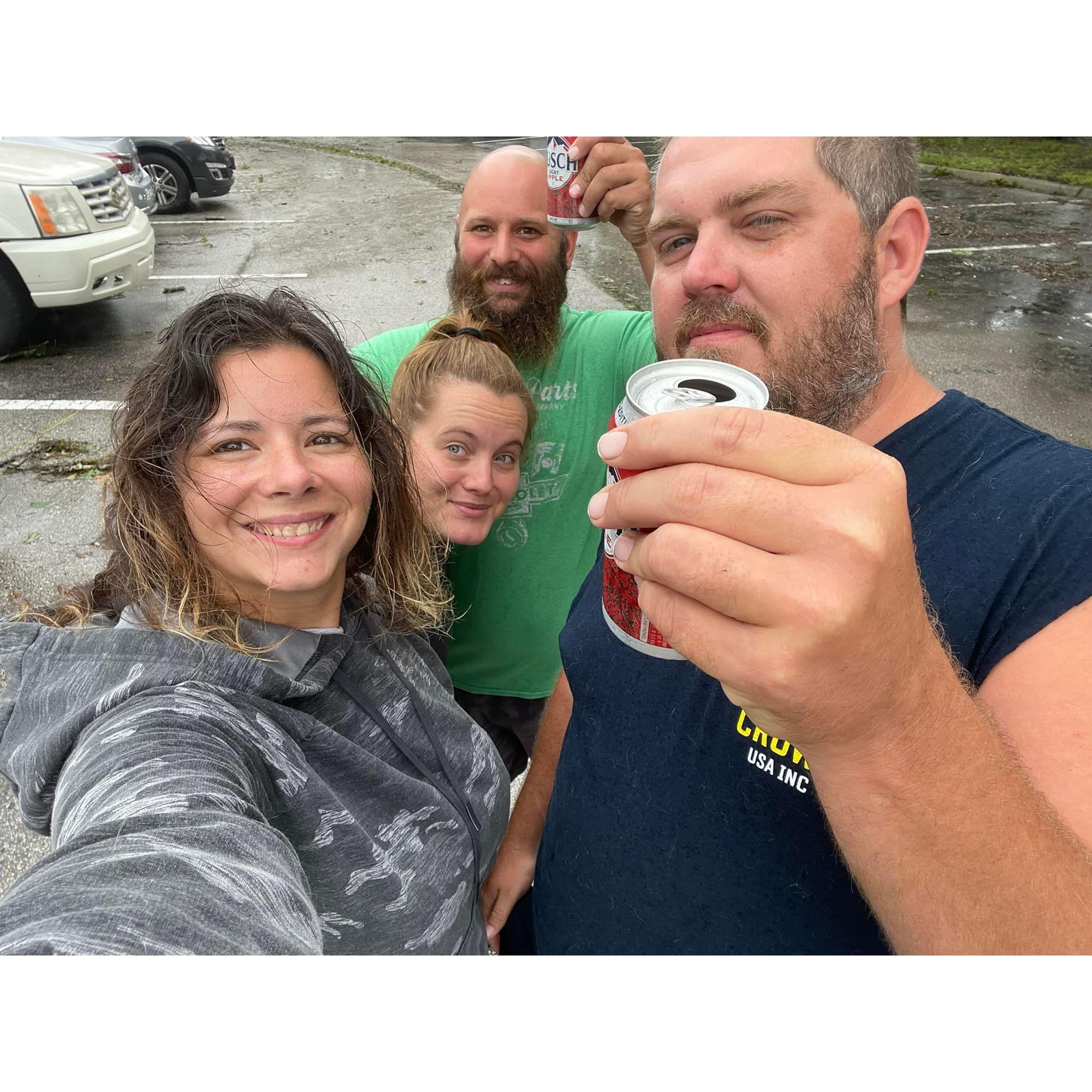 Our first hurricane party.