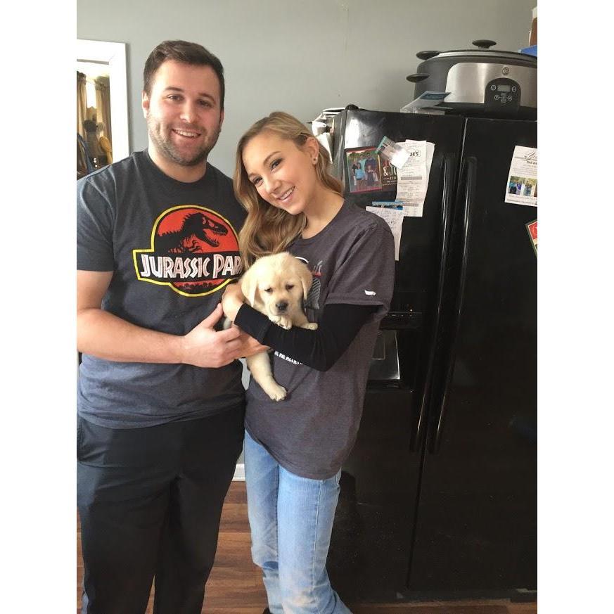 Visiting Bolt before we were able to bring the little potato home