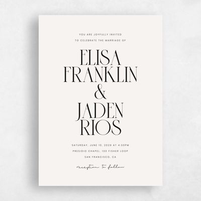 Beige Modern Wedding Invitation - Garrett Classic