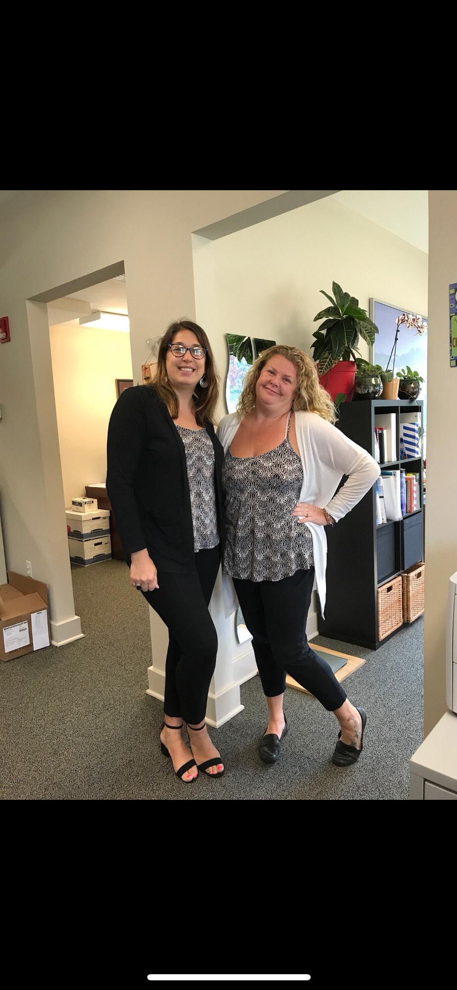 Jess and I twinning at work.