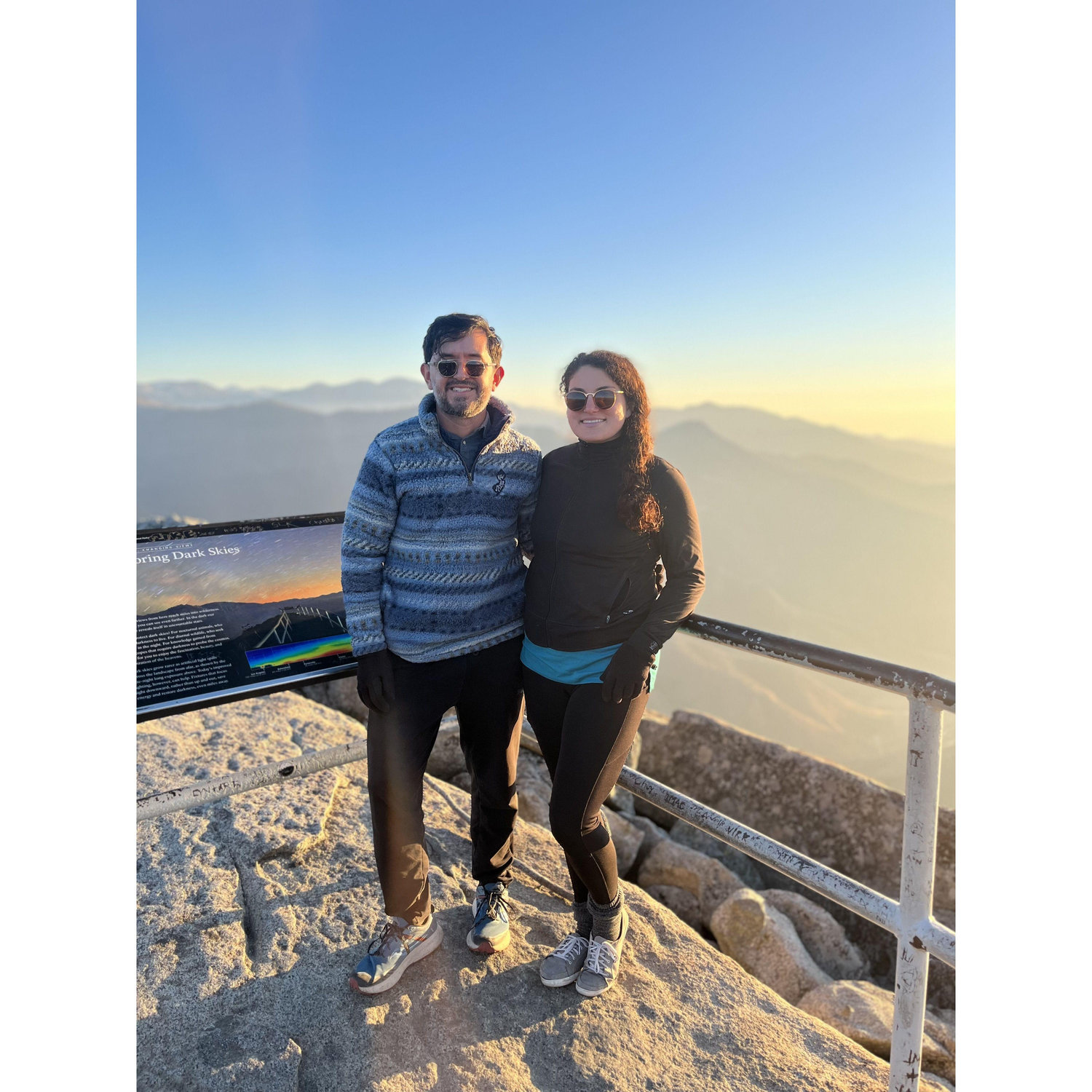 We love visiting national parks, and here's us at Sequoia NP for Shannon's birthday camping trip (2023)
