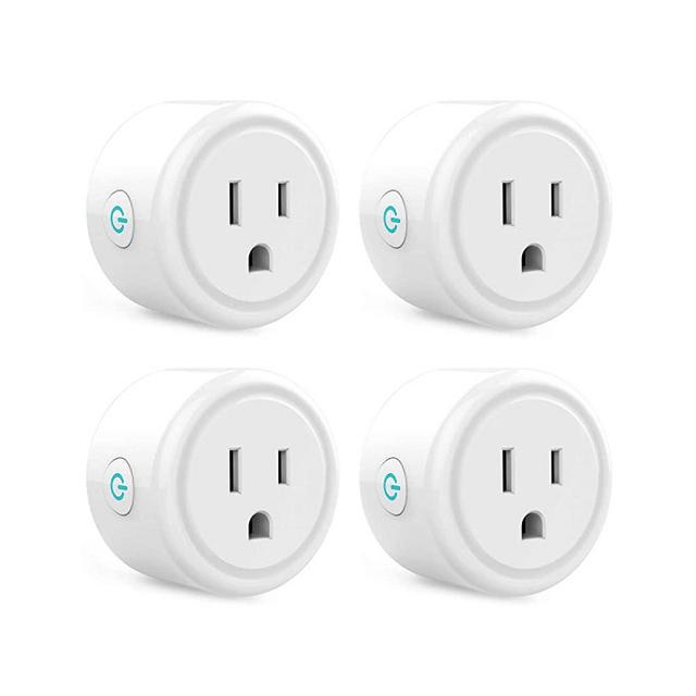 Mini Smart Plug, WiFi Outlet Socket Compatible with Alexa and Google Home, Remote Control with Timer Function, No Hub Required, ETL FCC Listed (4 Pack),White