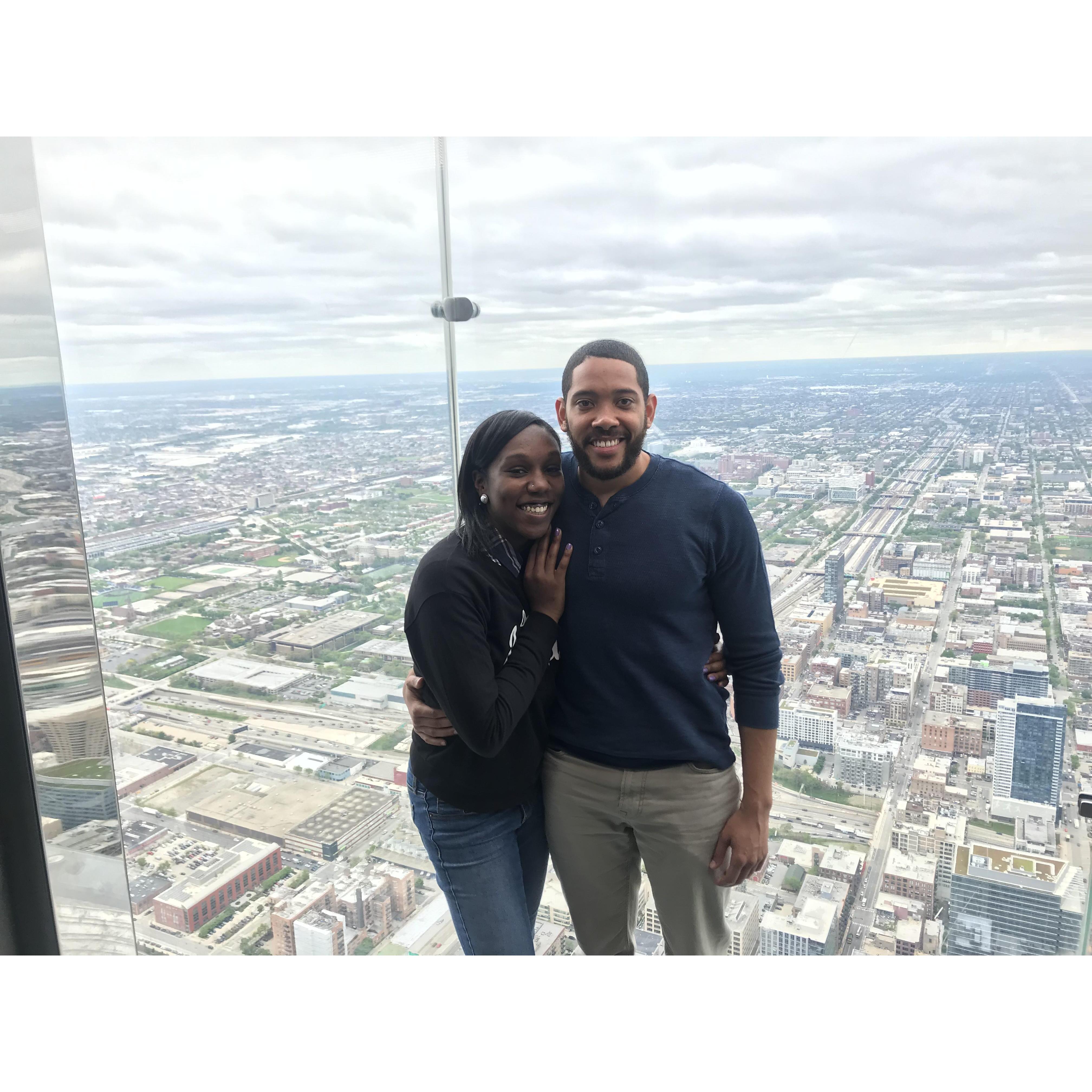 that time we decided to go up 1,450 feet in the air in Chicago.