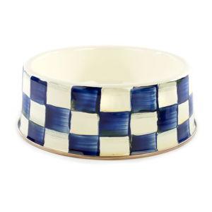 MacKenzie-Childs Check Pet Dish Royal Check
