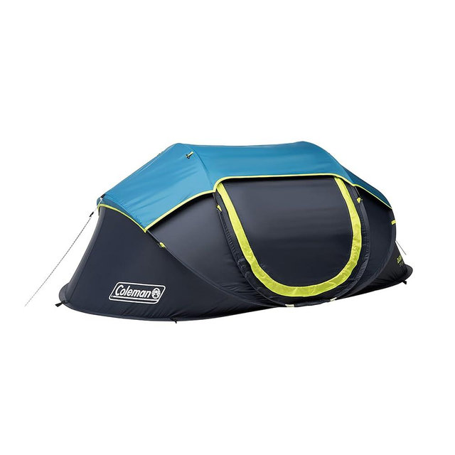 Coleman Pop-Up Camping Tent with Dark Room Technology, 2/4 Person Tent Sets Up in 10 Seconds & Blocks 90% of Sunlight, includes Pre-Assembled Poles, Adjustable Rainfly, & Taped Floor Seams