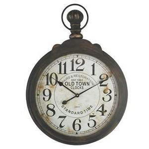 Iron Pocket Watch Clock Wall Clock Brown - Yosemite Home Decor®