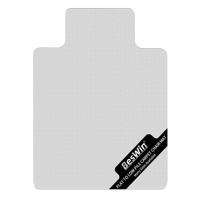 BesWin Office Chair Mat for Carpet, Easy Glide Plastic Floor Mat for Office Chair on Carpet, Thick and Sturdy Premium Quality Desk Chair Mats with Lip for Low Pile Carpet Floor（30" x 47" with Lip