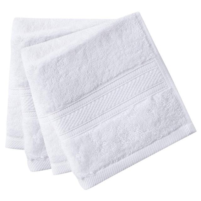 4pk Low Twist Washcloth Set with Enhanced Microban White - Cannon
