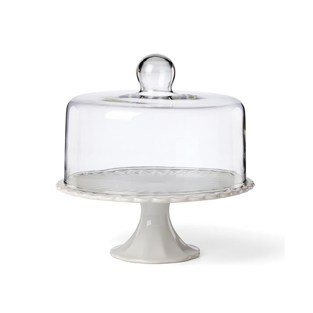 Lenox French Perle Cake Plate Dome