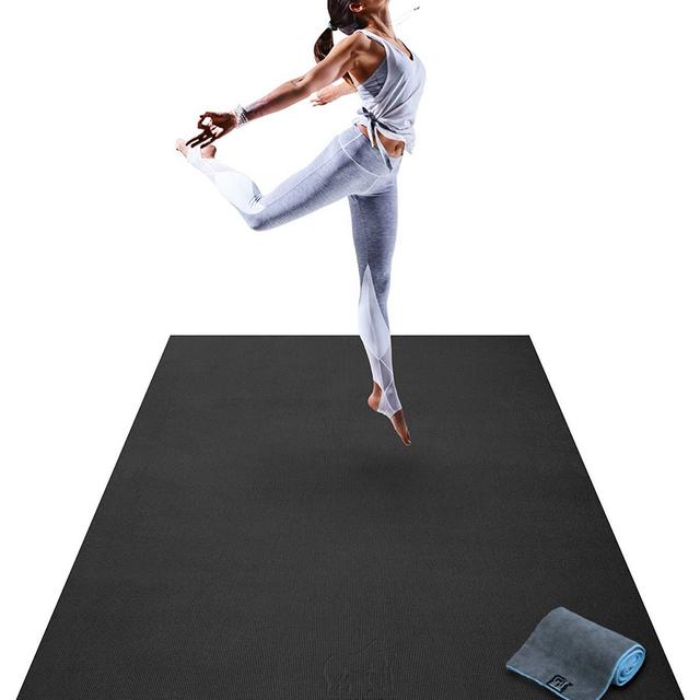 Premium Large Yoga Mat - 6' x 4' x 8mm Extra Thick & Comfortable, Non-Toxic, Non-Slip, Barefoot Exercise Mat - Yoga, Stretching, Cardio Workout Mats for Home Gym Flooring (72" Long x 48" Wide)