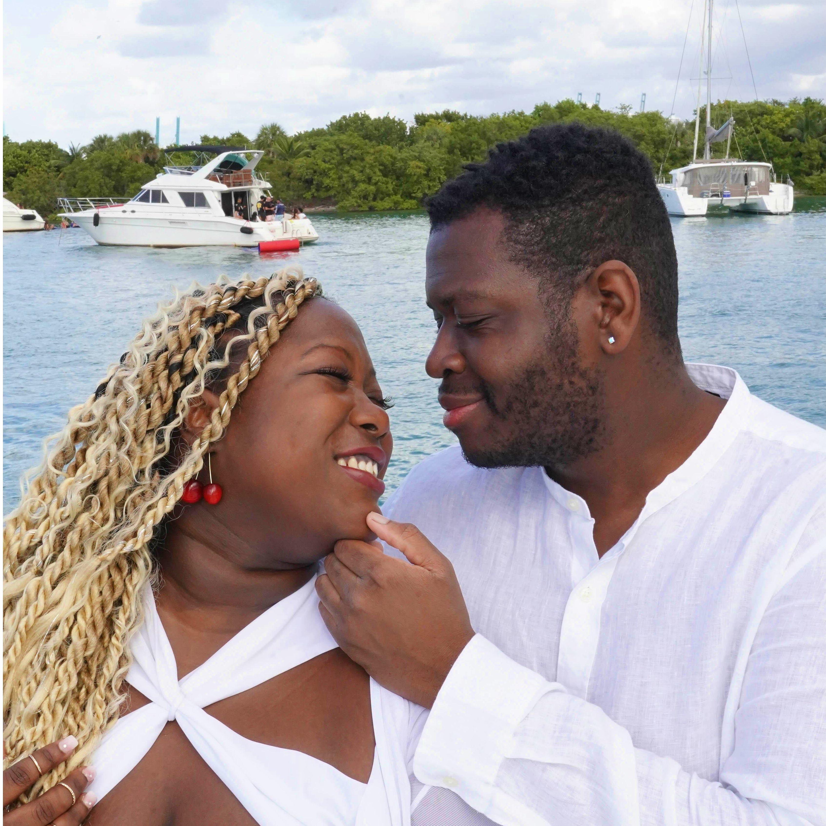 Our first couple photoshoot on a yacht!