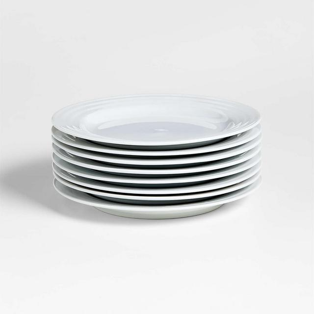 Roulette White Salad Plates, Set of 8