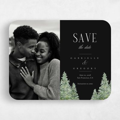 Black Wedding Save the Date - Balsam Photo