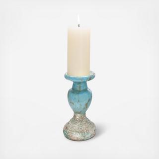 Distressed Terra Cotta Pillar Candle Holder