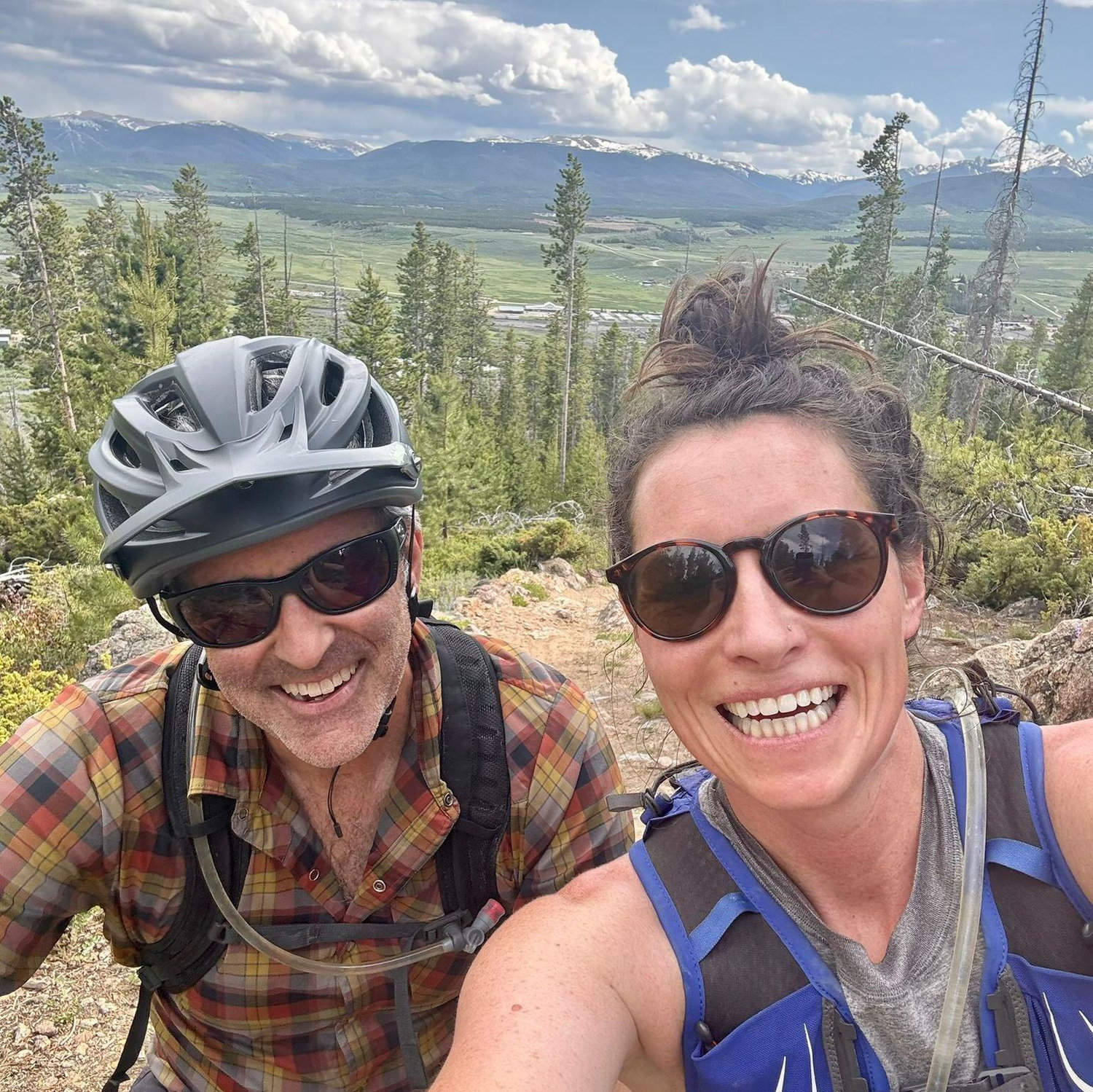 One of us chasing the other up the mountain