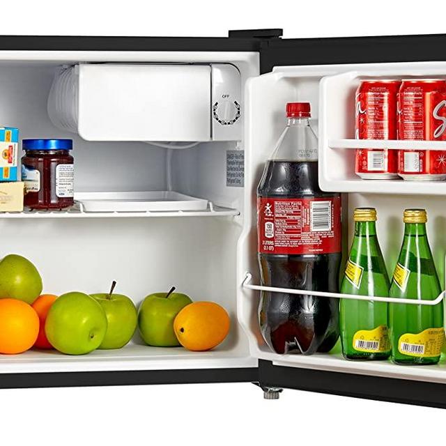 Midea WHS-65LB1 Compact Single Reversible Door Refrigerator, 1.6 Cubic Feet(0.045 Cubic Meter), Black