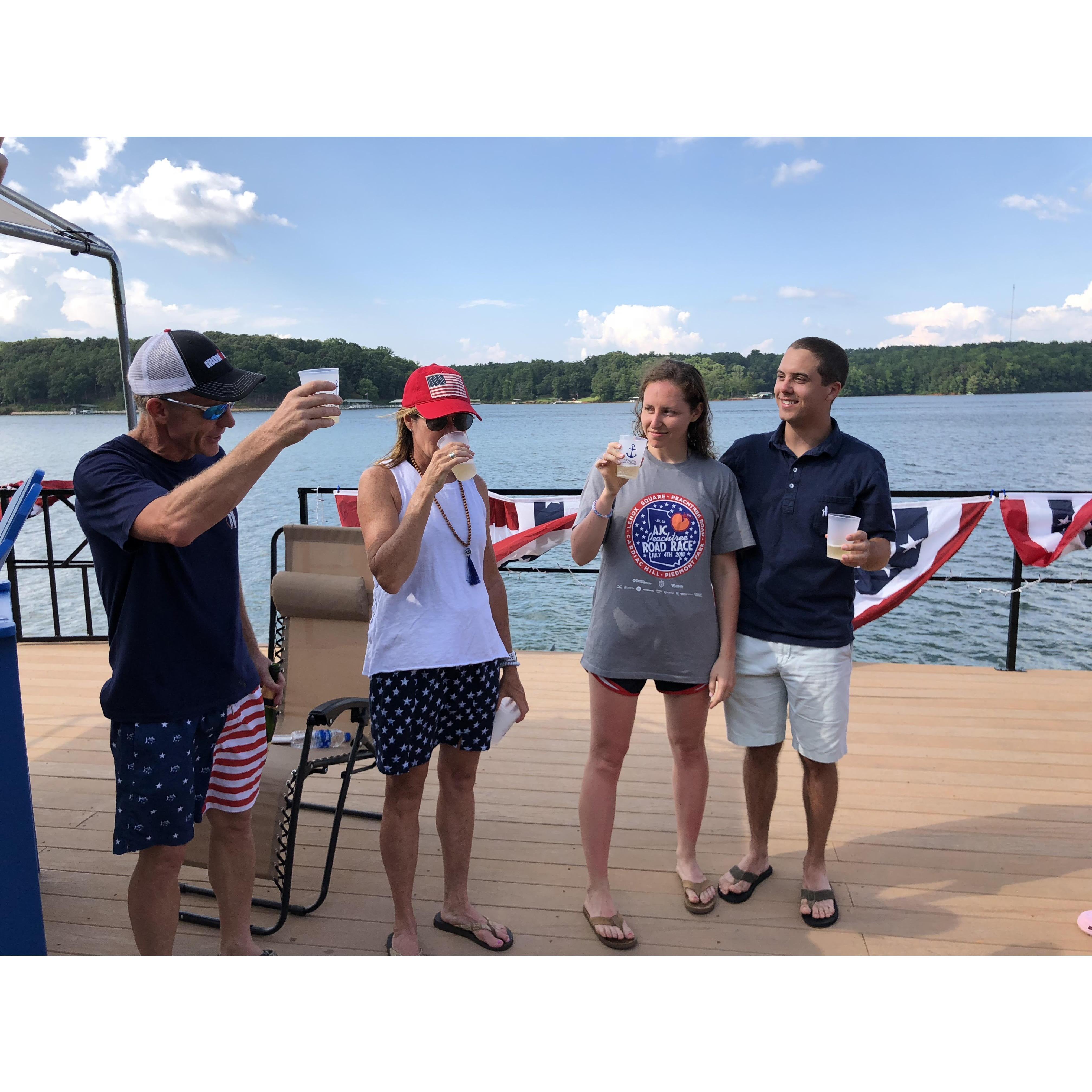 Lauren's dad makes a toast after the proposal