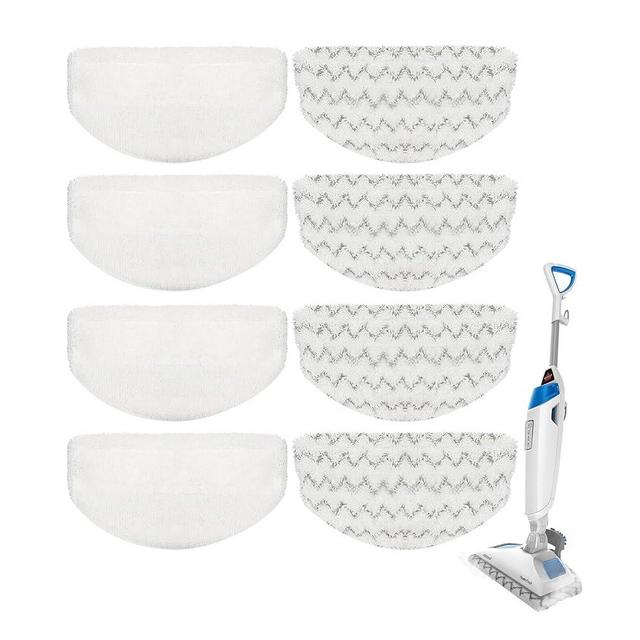 8 Pack Steam Mop Pads for Bissell Powerfresh Steam Mop 1940 1440 1544 1806 2075 Series, Model 19402 19404 19408 19409 1940A 1940F 1940Q 1940T 1940W B0006 B0017, Microfiber Washable, Reusable