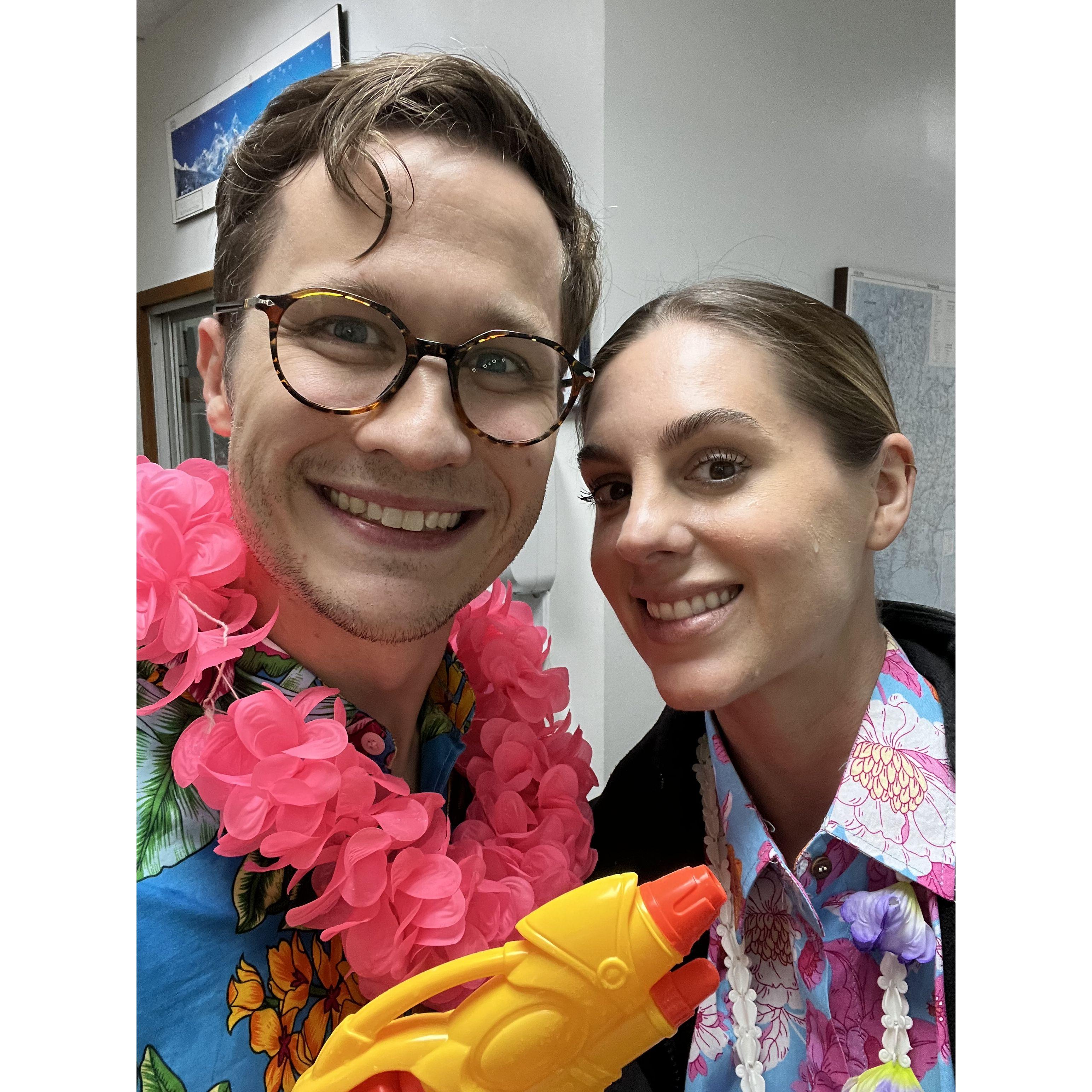 Songkran Holiday while at work together