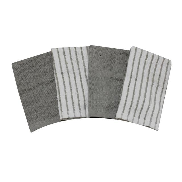 4pk Cotton Dishcloths Gray - Room Essentials™