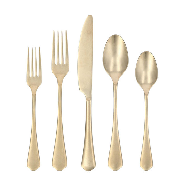 Fortessa Ellsie Antiqued Champagne 20-Pc. Flatware Set, Service For 4