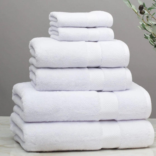 Edison 100% Cotton Luxury 6-Piece Towel Set (White)