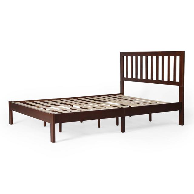 Queen Norgate Modern Farmhouse Platform Bed Dark Oak - Christopher Knight Home