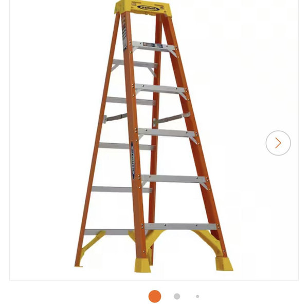Werner 6 ft. H Fiberglass Step Ladder Type I 250 lb. capacity
