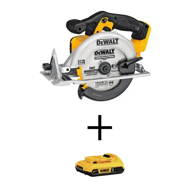 20-Volt MAX Cordless 6-1/2 in. Circular Saw (Tool-Only) with 20-Volt MAX Compact Lithium-Ion 2.0Ah Battery Pack