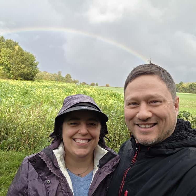 English Countryside October 2025. We walked in the rain and at the crest of the hill a rainbow appeared.