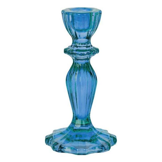 Glass Candlestick Holder in Blue, from Talking Table
