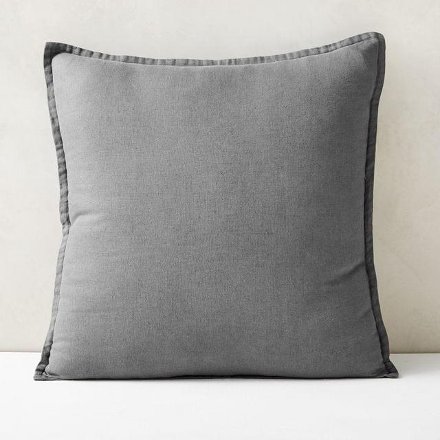 European Flax Linen Pillow Cover, 24"x24", Graphite
