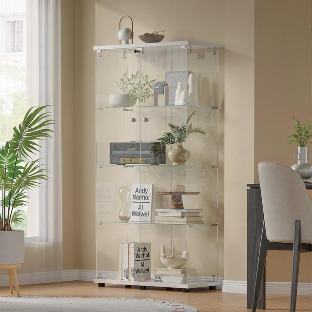 64.5" X 32" Glass Display Cabinet Curio Cabinet with Lock
