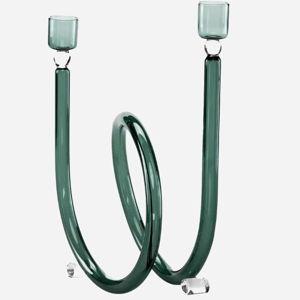 Dolce Vita Green Glass Candle Holder